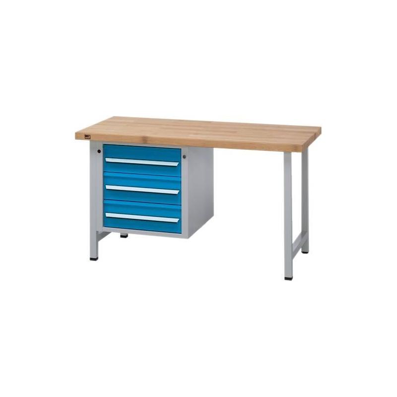 Stůl pracovní kombinovaný Format šedomodrý 1500x700x40 mm 3zásuvky závěsné • Vtools.cz