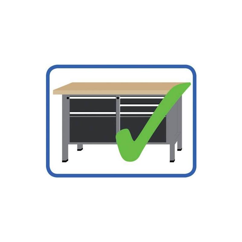 Stůl pracovní kombinovaný Format šedomodrý 2000x700x40 mm 6zásuvek • Vtools.cz