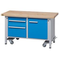 Pracovní stůl pojízdný šedý/bla 1500x700x40 mm 2dveře/1zásuvka • Vtools.cz