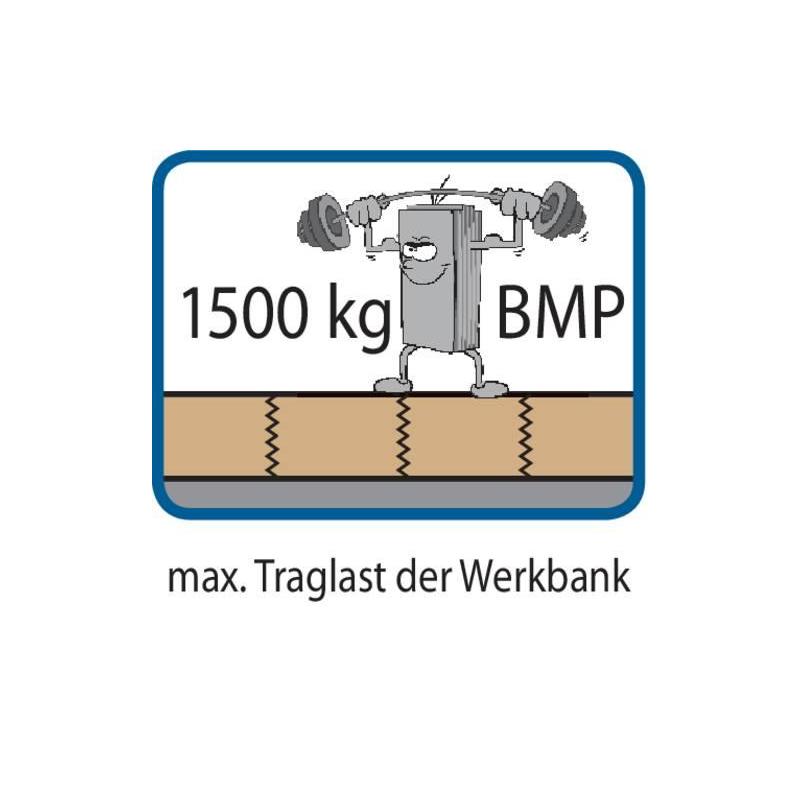 Pracovní stůl pojízdný šedý/bla 1500x700x40 mm 2dveře/1zásuvka • Vtools.cz