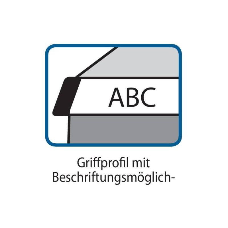 Pracovní stůl pojízdný šedý/bla 1500x700x50 mm 1dveře/4zásuvky • Vtools.cz