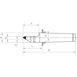 Upínací hrot DIN 806 MK2 1 / 2 HM - špičatý Format • Vtools.cz