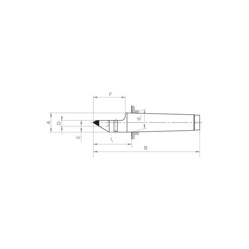 Upínací hrot DIN 806 MK3 1 / 2 HM - špičatý Format • Vtools.cz