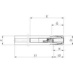 Prodloužení pro kleštinové sklíčidlo CENTRO P CP08M D10 mm L150 Fahrion • Vtools.cz