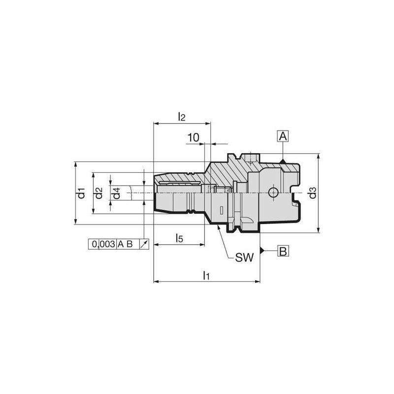 Gühring Hydraulický upínač, sklíčidlo DIN69893A HSK-A63, 12x85 mm • Vtools.cz