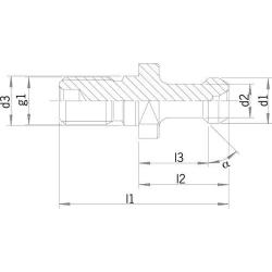 Vtahovací / upínací / koncový šroub JISB6339 BT50 45 stupňů Haimer • Vtools.cz