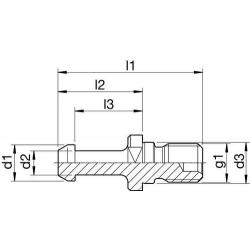 Vtahovací / upínací / koncový šroub JISB6339 BT50 90 stupňů Haimer • Vtools.cz