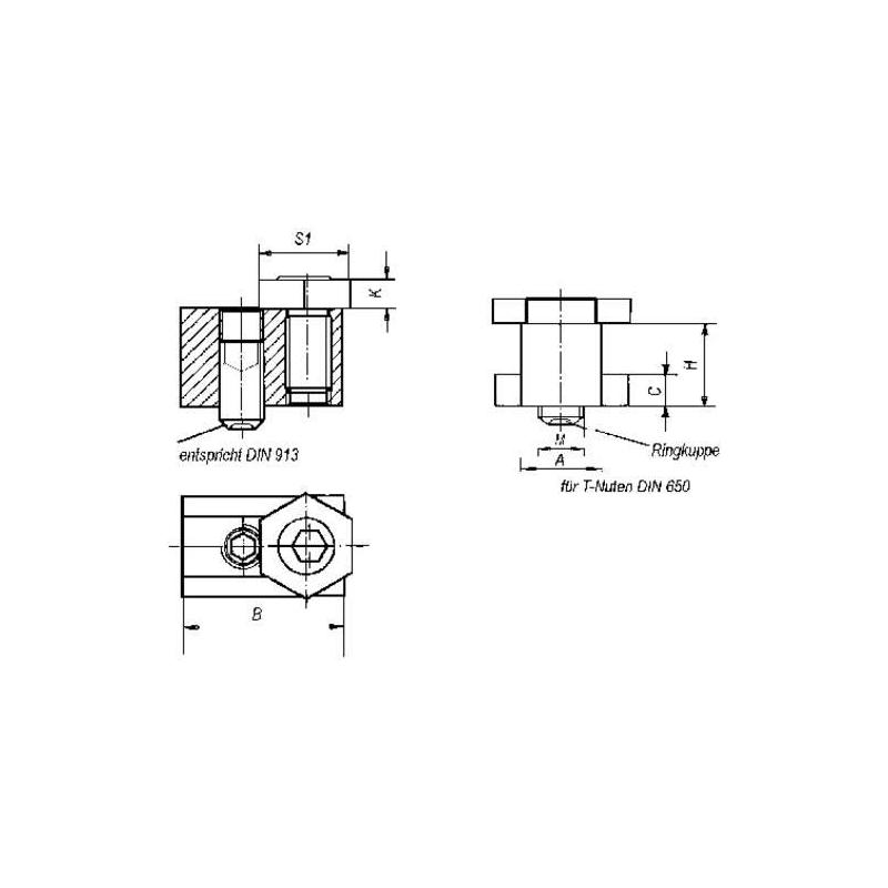 Excentrický upínací šroub pro T-drážku 20 IBT • Vtools.cz