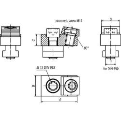 Excentrická upínací svorka s drážkovým T-kamenem 14 IBT • Vtools.cz