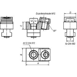 Excentrická upínací svorka s drážkovým T-kamenem 14 IBT • Vtools.cz