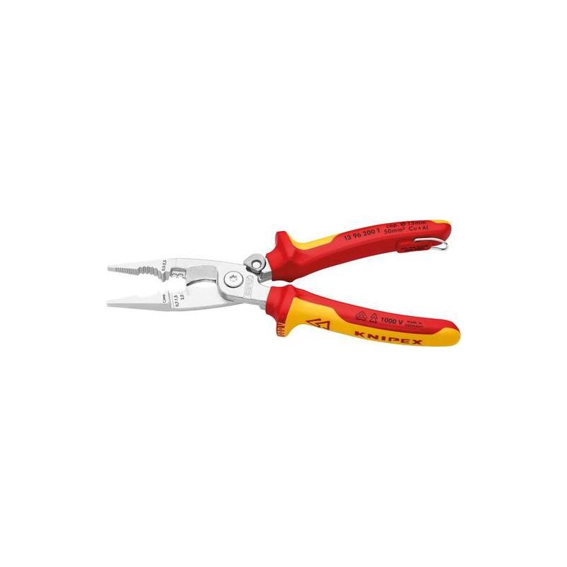 KNIPEX Elektromontážní kleště s upevňovacím okem 13 96 200 T • Vtools.cz