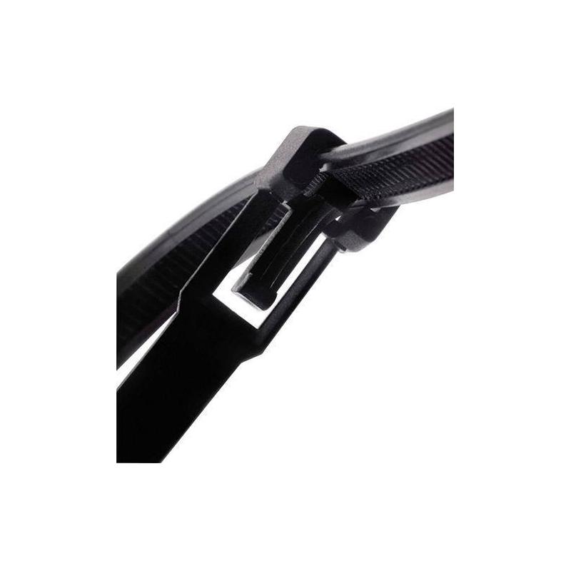 Kabelová vazba nylonová černá 280x7,5 mm a100ks, odnímatelná SapiSelco • Vtools.cz