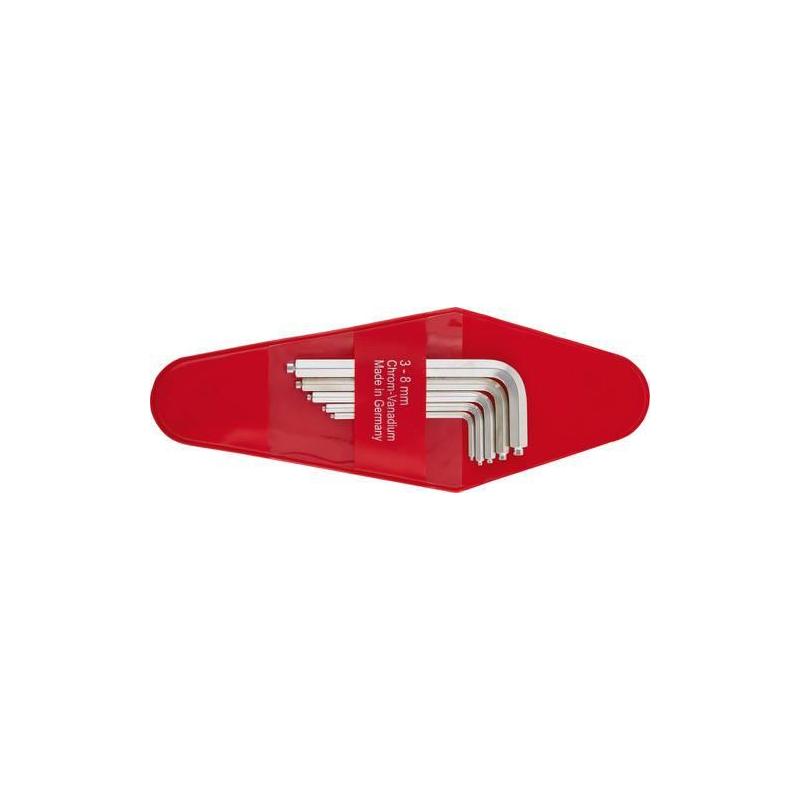 Sada imbusových klíčů zástrčných DIN6911 s čepem 3-8 mm HaFu 246-160-02 • Vtools.cz