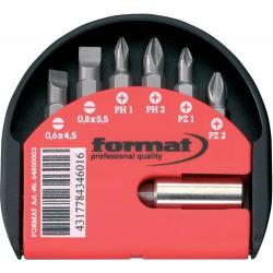 Sortiment bitů 7ks skládací držák Format • Vtools.cz