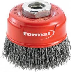 Format Šálek kartáčový ocelový drát dlouhýLIFE, krimpovaný, vázaný, dm. 80 mm • Vtools.cz