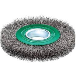 Kulatý kartáč LESSMANN z nerezové oceli 125x21/23 mm, lisovaný 0,3 mm • Vtools.cz