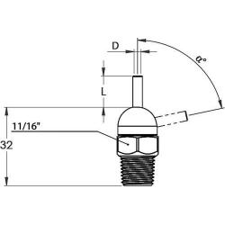 Vysokotlaká tryska CD b. 70Bar 1/4"D2,2 mm L 0 mm IBT • Vtools.cz