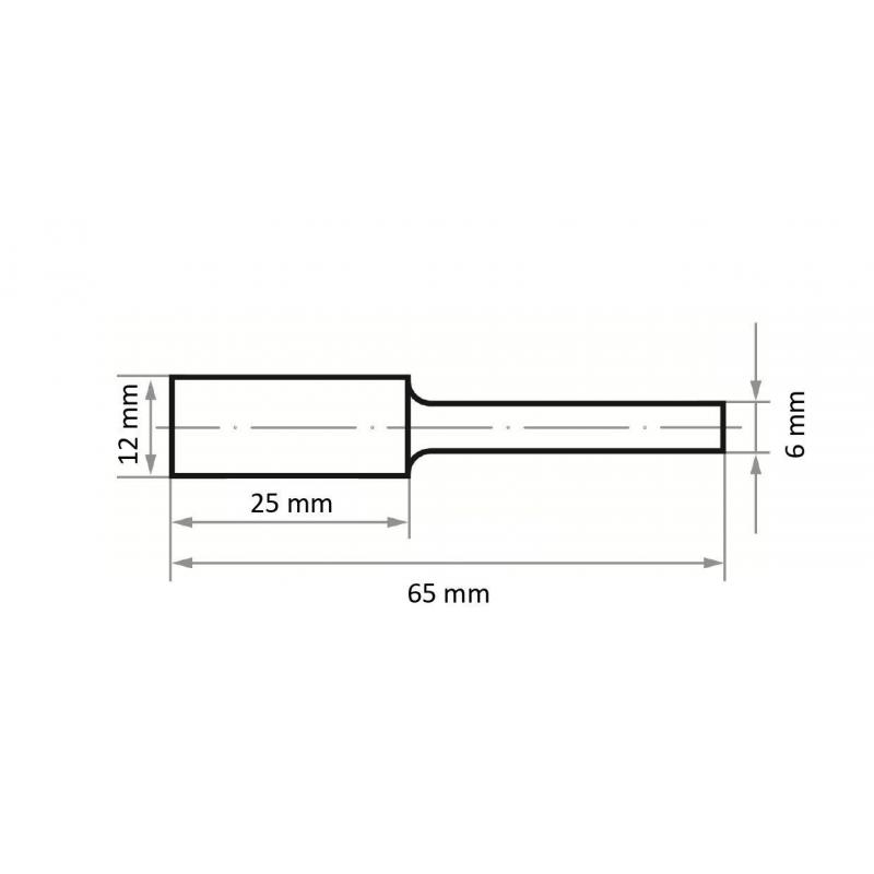 Fréza LUKAS HFA válcový tvar pro nerezovou ocel/ocel 12x25 mm stopka 6 mm • Vtools.cz