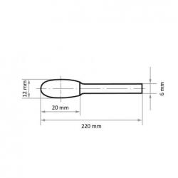 Fréza LUKAS HFE ve tvaru slzy pro nerezovou ocel/ocel 12x20 mm stopka 6 mm • Vtools.cz