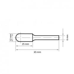 Fréza HFC válcová univerzální 12x25 mm stopka 6 mm • Vtools.cz