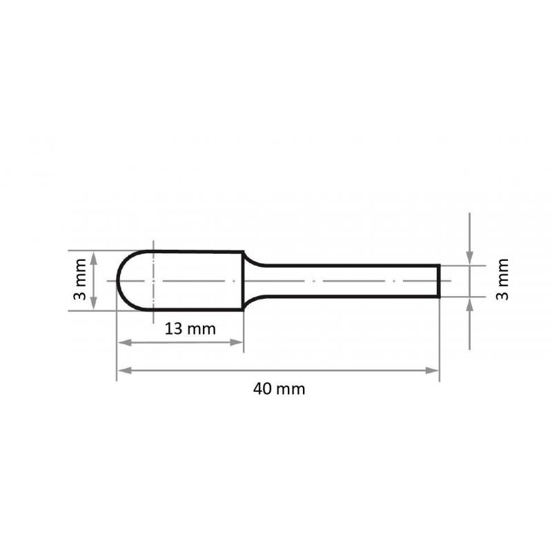 Fréza HFC válcová pro nerezovou ocel/ocel 3x13 mm stopka 3 mm • Vtools.cz
