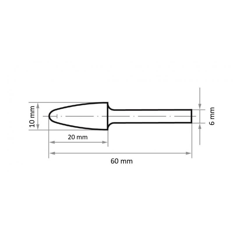 Fréza LUKAS HFF Kulatá oblouková forma na ocel 10x20 mm stopka 6 mm • Vtools.cz