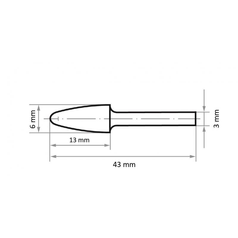 Fréza LUKAS HFF Kulatá oblouková forma na ocel 6x13 mm stopka 3 mm • Vtools.cz