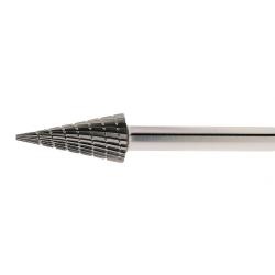 Fréza LUKAS HSS MFM špičatý kuželový tvar pro litinu/dřevo 6x18 mm stopka 6 mm • Vtools.cz