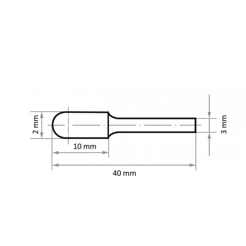 Fréza LUKAS HFC válcového tvaru na ocel 2x10 mm stopka 3 mm • Vtools.cz