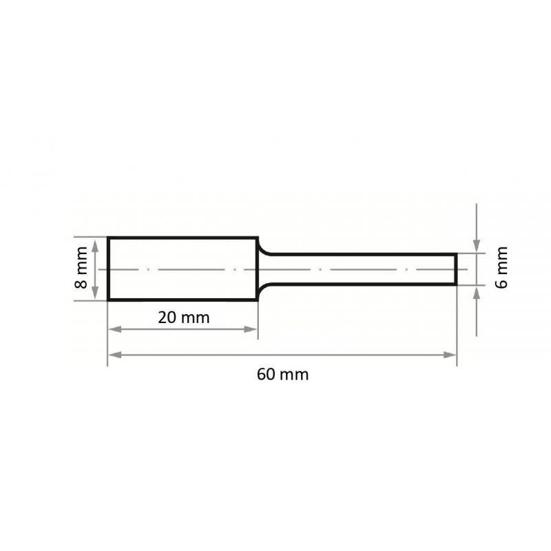 Fréza LUKAS HFAS válcová pro tvrdé materiály 8x20 mm stopka 6 mm • Vtools.cz