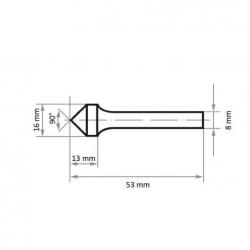 Fréza LUKAS HFJ speciální tvar pro nerezovou ocel/ocel 16x13 mm stopka 8 mm • Vtools.cz