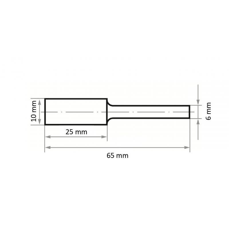 Fréza LUKAS HFAS Válcový tvar pro ocel 10x25 mm stopka 6 mm • Vtools.cz