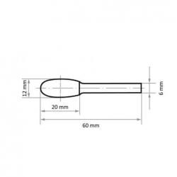 Fréza LUKAS HFE ve tvaru slzy pro nerezovou ocel/ocel 12x20 mm stopka 6 mm • Vtools.cz