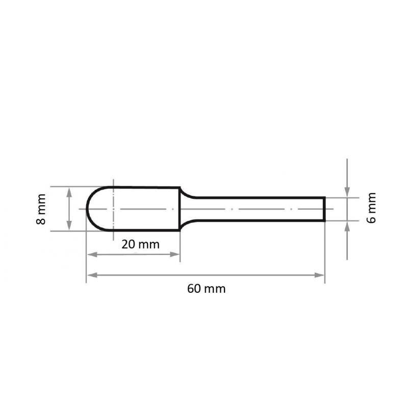 HSS frézy MFC válcové pro nerezovou ocel/ocel 8x20 mm stopka 6 mm • Vtools.cz