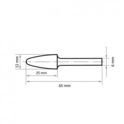 Fréza LUKAS HFF kuželová univerzální 12x25 mm stopka 1/4" palce • Vtools.cz