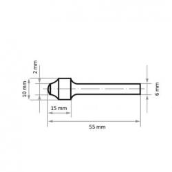 Fréza LUKAS HFR speciální tvar pro nerezovou ocel/ocel 10x15 mm stopka 6 mm • Vtools.cz