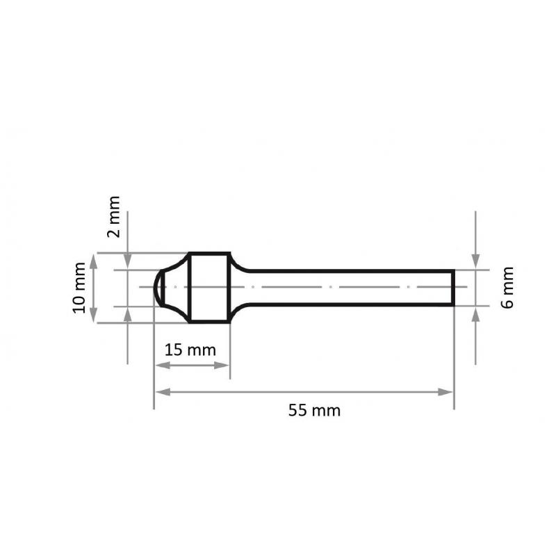 Fréza LUKAS HFR speciální tvar pro nerezovou ocel/ocel 10x15 mm stopka 6 mm • Vtools.cz