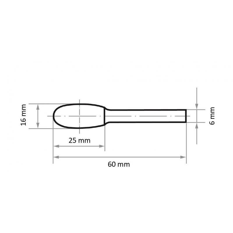 HSS fréza MFE ve tvaru slzy pro nerezovou ocel/ocel 16x25 mm stopka 6 mm • Vtools.cz