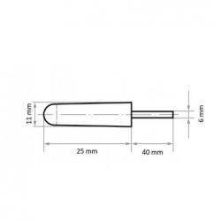 Unašeč brousících čepiček LUKAS GTKE pro brousicí čepičky 11x25 mm se stopkou 6 mm • Vtools.cz
