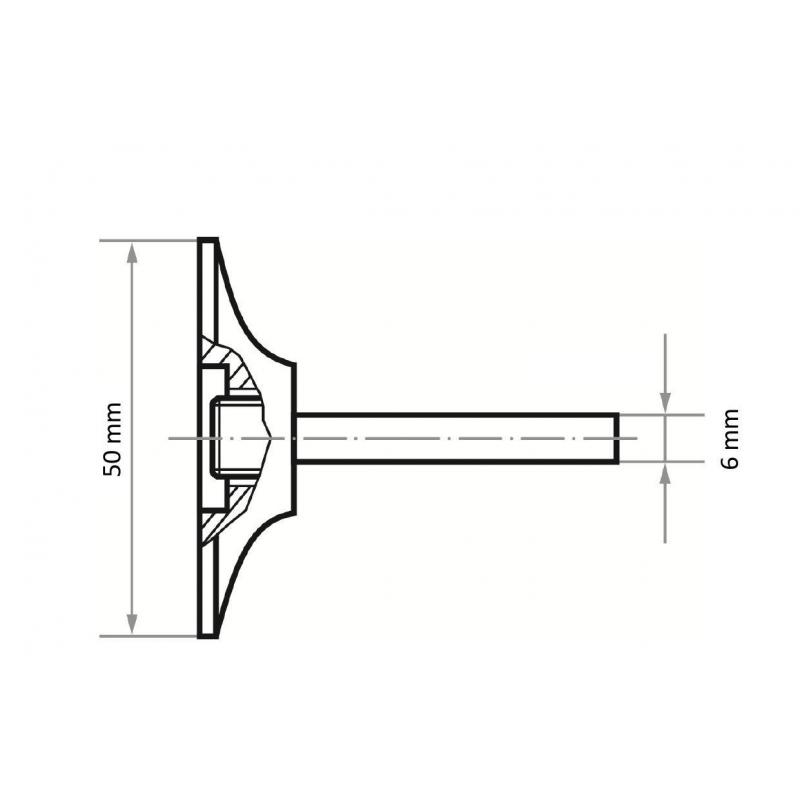 Držák nástrojů GTG pro samonapínací brusné listy Ø 50 mm stopka 6 mm • Vtools.cz