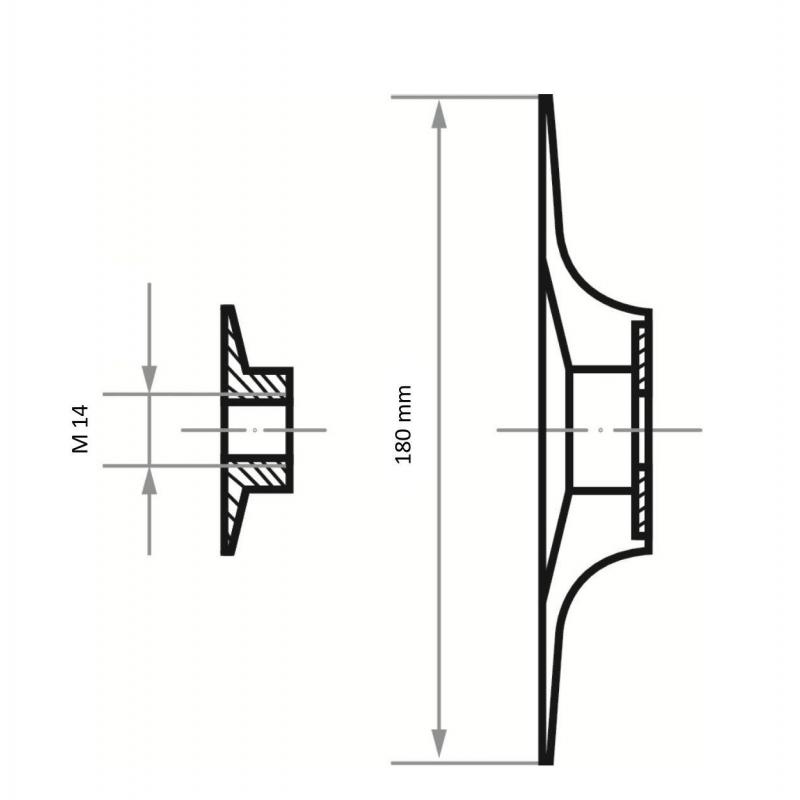 Podložka STF pro fíbrové kotouče Ø 180 mm se závitem M14 pro úhlové brusky • Vtools.cz