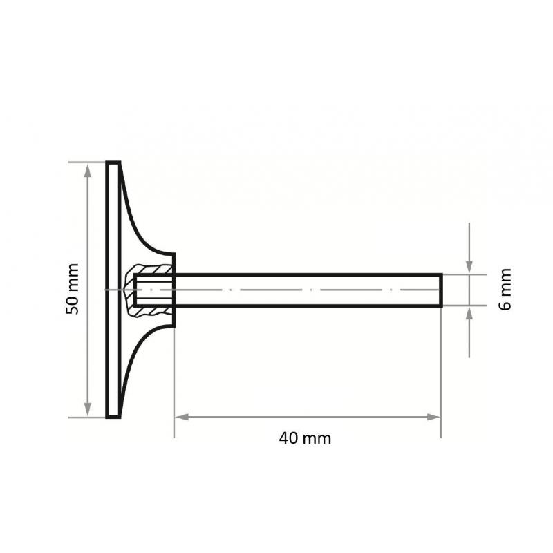 Držák nástrojů LUKAS GTR pro brusné listy Ø 50 mm stopka 6 mm plastový závit • Vtools.cz