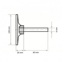 Držák nástrojů LUKAS GTH pro brusné listy Ø 120 mm stopka 6 mm • Vtools.cz
