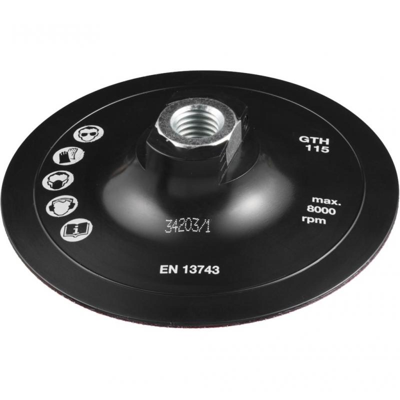 Držák nástrojů LUKAS GTHx pro brusné listy na suchý zip Ø 115 mm se závitem M14 • Vtools.cz