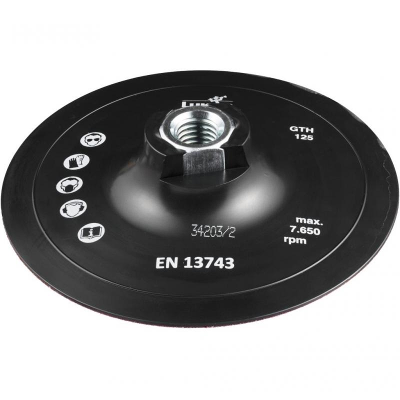 Držák nástrojů LUKAS GTHx pro brusné listy na suchý zip Ø 125 mm se závitem M14 • Vtools.cz