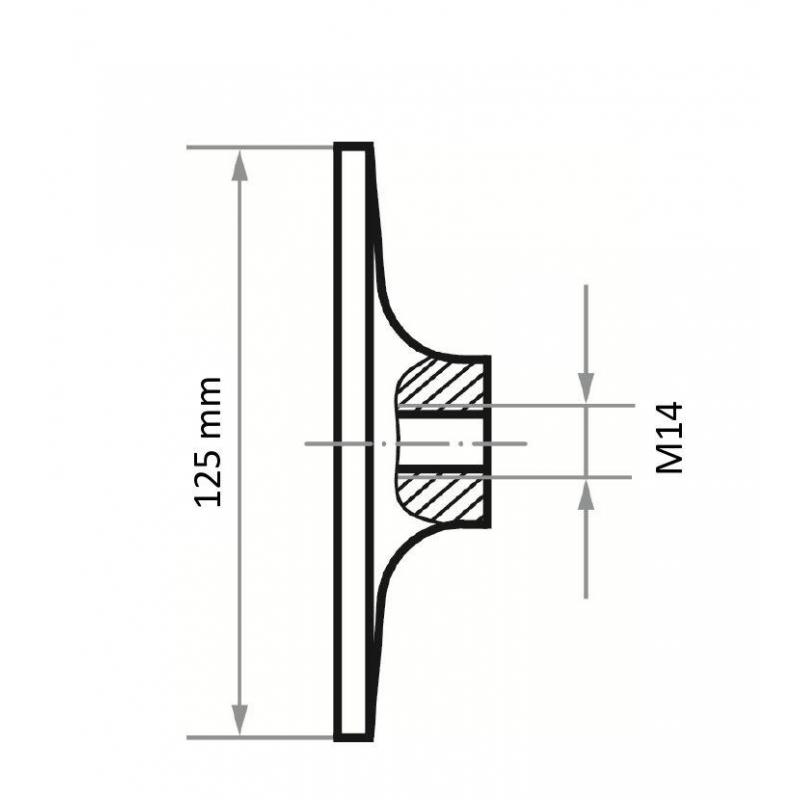 Držák nástrojů LUKAS GTHx pro brusné listy na suchý zip Ø 125 mm se závitem M14 • Vtools.cz