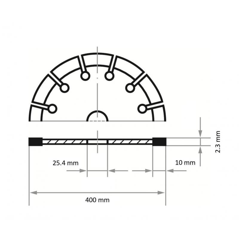 Diamantový řezný kotouč LD3 S10 pro kámen/beton/asfalt Ø 400 mm benzínový řezací stroj • Vtools.cz