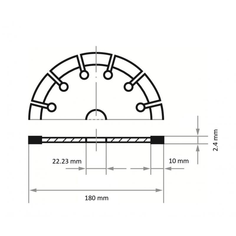 Diamantový pilový kotouč Blue Cut S10 na kámen/beton/asfalt Ø 180 mm pro úhlovou brusku • Vtools.cz