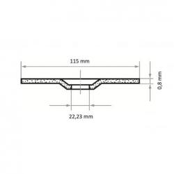 Řezný kotouč T42 pro nerezovou ocel 115x0,8 mm s odsazením • Vtools.cz