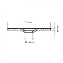 Řezný kotouč T42 na nerezovou ocel 115x2,5 mm s klikou • Vtools.cz